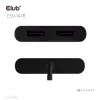 Videosplitter Club 3D CSV-1478 USB Type-C (s USB-A adaptérom) na dual DisplayPort 4K60Hz, čierna