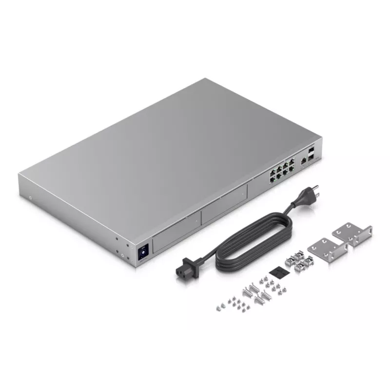 Managed switch UBIQUITI UniFi Dream Machine Pro Max, 9-portový 2.5G Ethernet, 1U rack, 2×SFP+, podpora 10G, 60W výkon