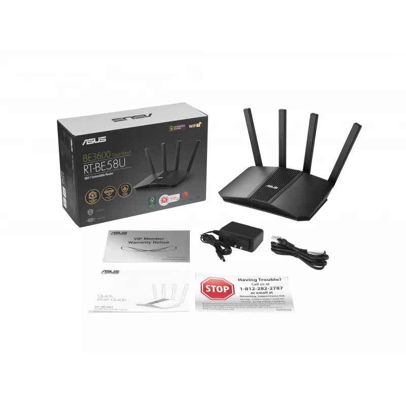 ASUS RT-BE58U V2 WLAN router 2,5 Gigabit Ethernet Dualband (2,4 GHz / 5 GHz) čierny