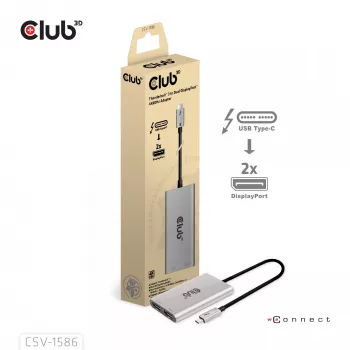CLUB3D Thunderbolt™ 3 na DisplayPort™ adaptér pre dva monitory 4K60Hz M/F