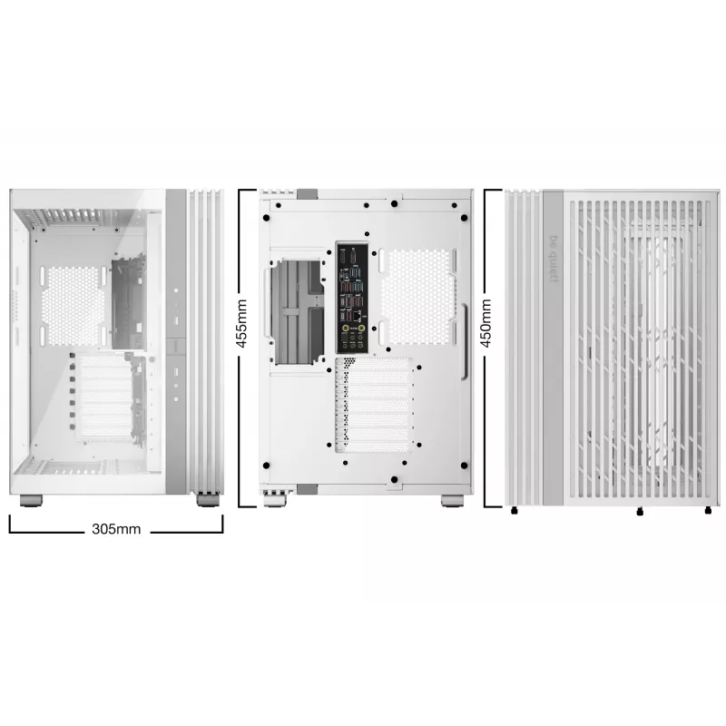 be quiet! Light Base 600 DX BGW66 počítačová skriňa Midi Tower, ATX/micro-ATX/Mini-ITX, bočný panel z tvrdeného skla, ARGB, USB-C, biela