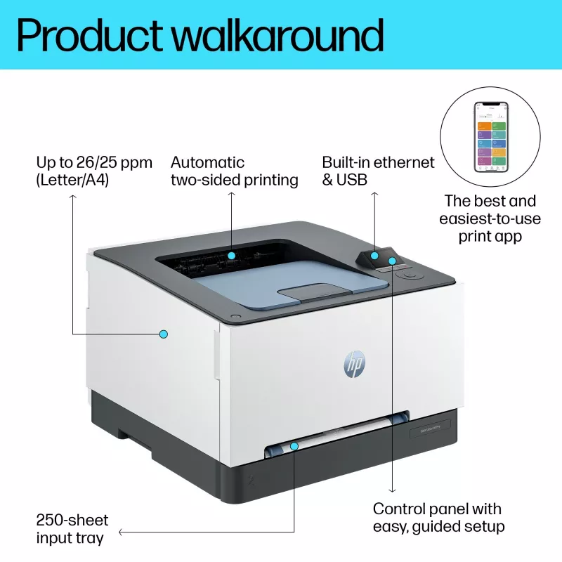 HP Color LaserJet Pro 3202dn, laser, farba, 600 x 600 DPI, A4, 25 strán/min., obojstranná tlač