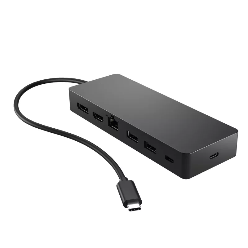 HP Universal USB-C Multiport hub, káblový, USB 3.2 Gen 2 (3.1 Gen 2) Type-C, 10,100,1000 Mbit/s, čierny, čierny, 4K Ultra HD