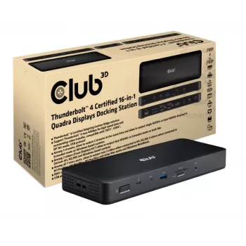 CLUB3D CSV-1583 dokovacia stanica/replikátor portov pre notebook káblový Thunderbolt 4 čierny