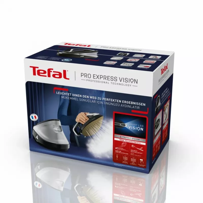 Tefal Pro Express Vision GV9821 3000 W 1,2 L Durilium AirGlide Autoclean žehliaca plocha čierna, strieborná
