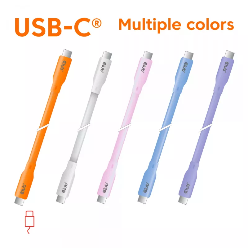 CLUB3D USB-C kábel modrý, 2 m, USB-C, USB-C, USB4 Gen 2x2, 20 Gbit/s, modrý