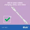USB-C kábel CLUB3D CAC-3001 2m USB4 Gen 3x2 biely