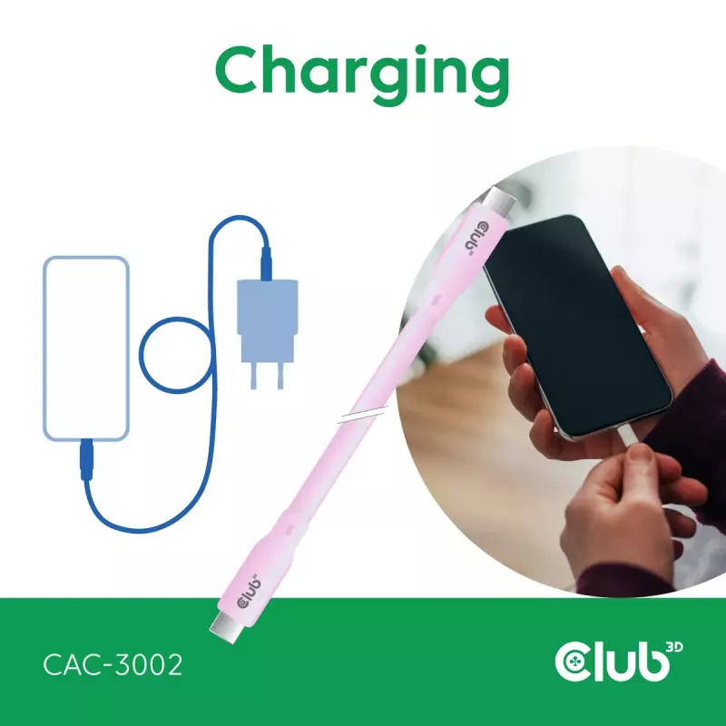 USB-C kábel CLUB3D CAC-3002 2m USB4 Gen 3x2 ružový