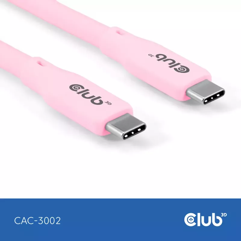 USB-C kábel CLUB3D CAC-3002 2m USB4 Gen 3x2 ružový
