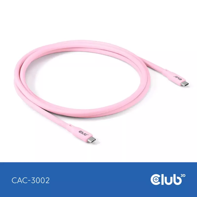 USB-C kábel CLUB3D CAC-3002 2m USB4 Gen 3x2 ružový