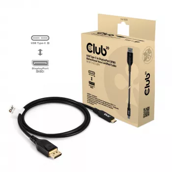 USB Type-C na DisplayPort 2.1 kábel, Club 3D CAC-1559, obojsmerný, VESA DP80 certifikovaný, 1 m