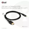 USB Type-C na DisplayPort 2.1 kábel, Club 3D CAC-1559, obojsmerný, VESA DP80 certifikovaný, 1 m