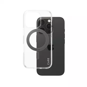 PanzerGlass CARE™ by ® Case transparentný s čiernym stojanom & MagSafe iPhone 16 Pro