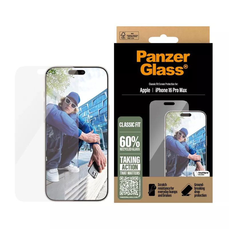 PanzerGlass ® ochranná fólia displeja iPhone 16 Pro Max | Classic Fit