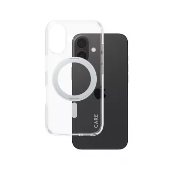 PanzerGlass CARE™ by ® Case transparentný so strieborným stojanom & MagSafe iPhone 16
