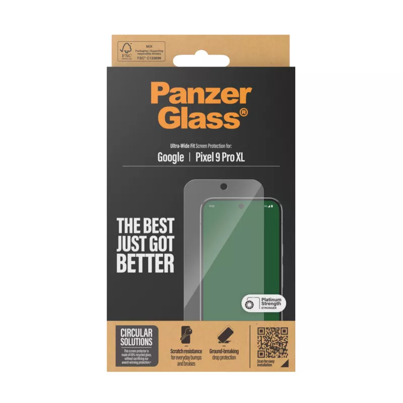PanzerGlass® ochranná fólia displeja Google Pixel 9 Pro XL | Ultra-Wide Fit
