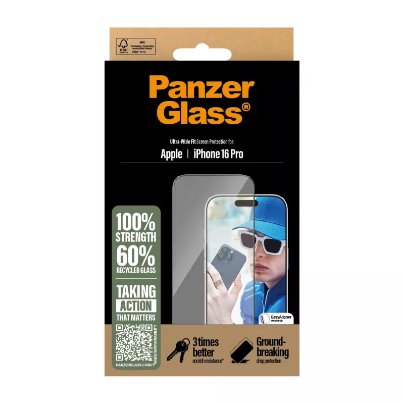 PanzerGlass ® ochranná fólia displeja iPhone 16 Pro | Ultra-Wide Fit