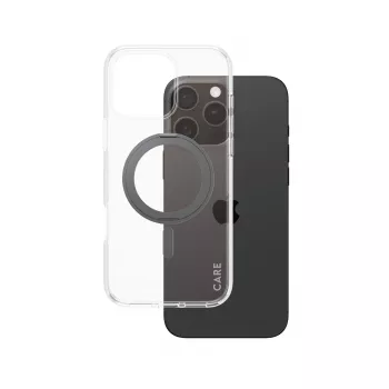 PanzerGlass CARE™ by ® puzdro transparentné s čiernym stojanom a MagSafe pre iPhone 16 Pro Max