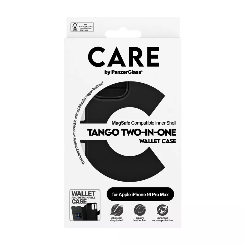 PanzerGlass CARE™ by ® Tango 2-in-1 puzdro s peňaženkou a MagSafe iPhone 16 Pro Max