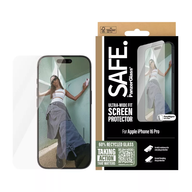 PanzerGlass SAFE. by ® ochranná fólia displeja iPhone 16 Pro | Ultra-Wide Fit