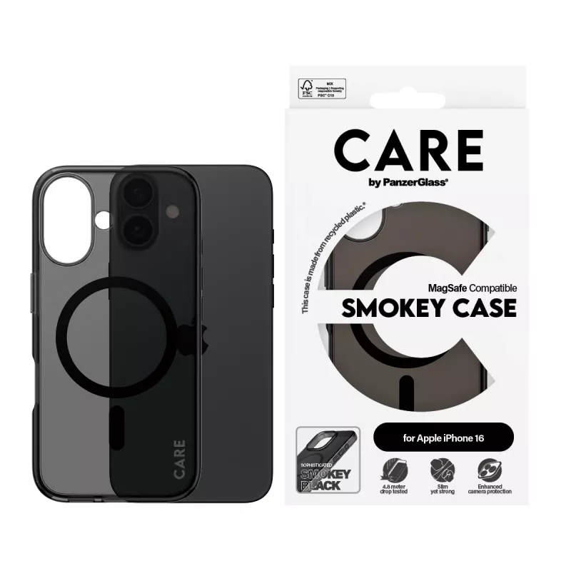PanzerGlass CARE™ by ® Urban Combat puzdro Smokey s čiernym MagSafe iPhone 16