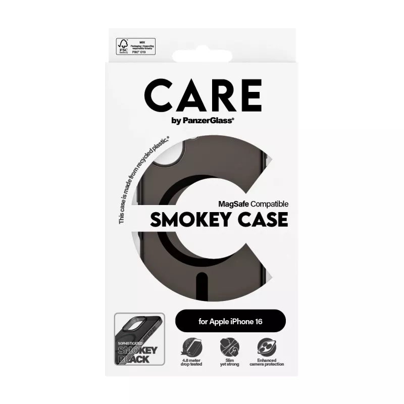 PanzerGlass CARE™ by ® Urban Combat puzdro Smokey s čiernym MagSafe iPhone 16