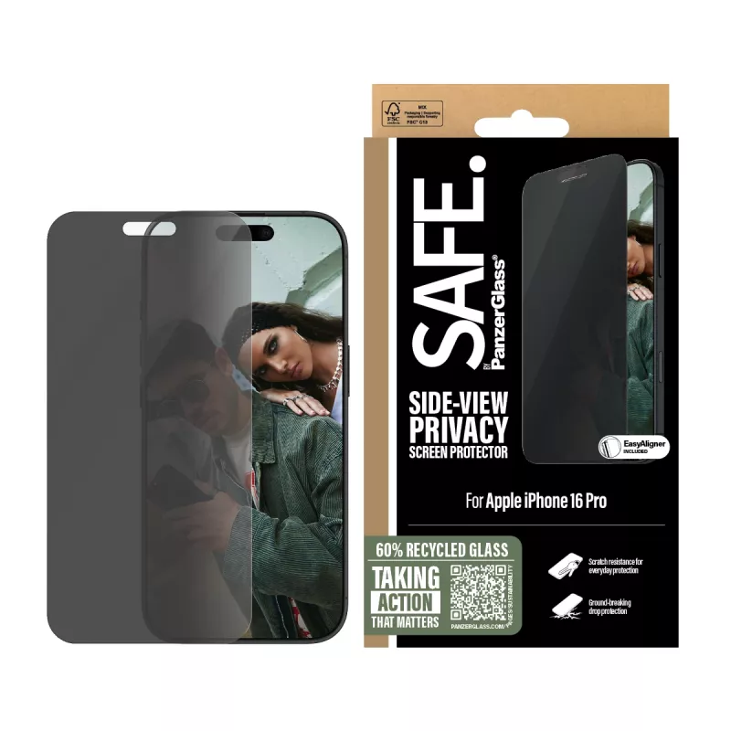 PanzerGlass SAFE. by ® ochranná fólia súkromia displeja iPhone 16 Pro | Ultra-Wide Fit