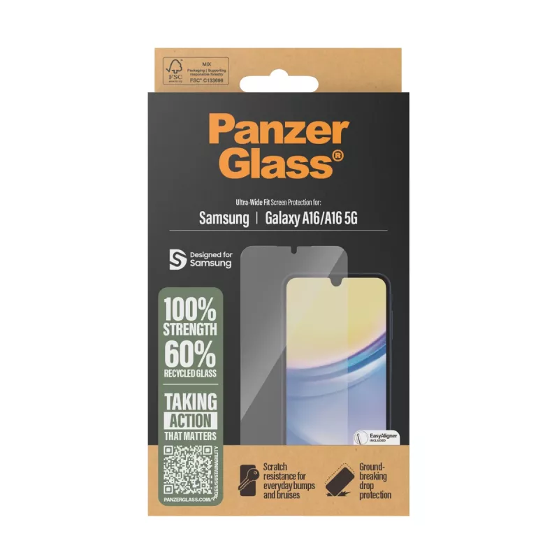 PanzerGlass ® ochranná fólia displeja Samsung Galaxy A16 | A16 5G | Ultra-Wide Fit s EasyAligner