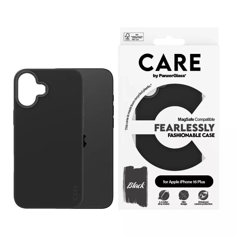 PanzerGlass CARE™ by ® puzdro Black w. MagSafe iPhone 16 Plus, puzdro, Apple, Apple - iPhone 16 Plus, čierna
