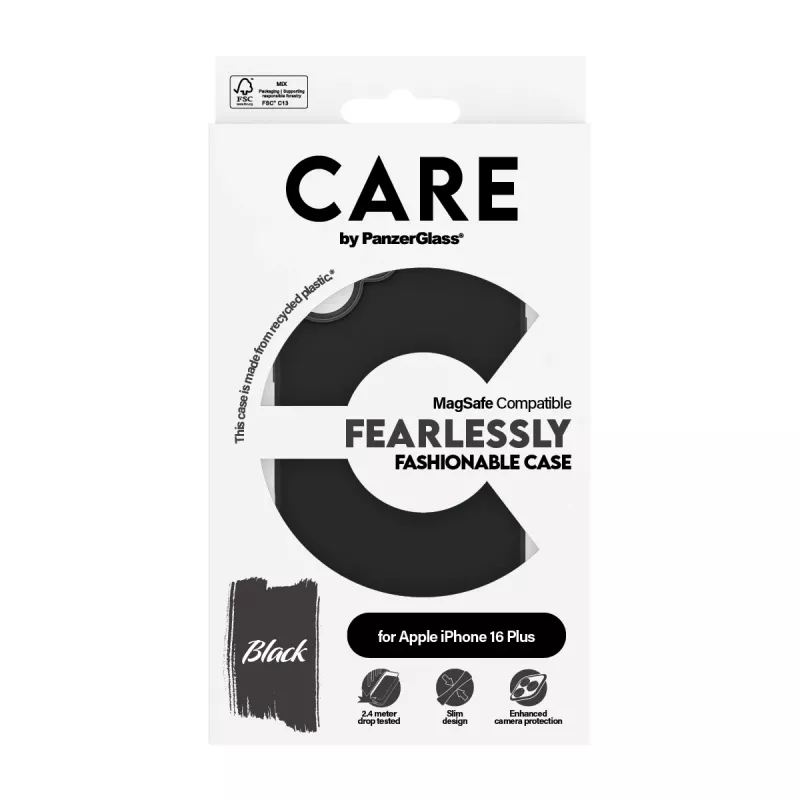 PanzerGlass CARE™ by ® puzdro Black w. MagSafe iPhone 16 Plus, puzdro, Apple, Apple - iPhone 16 Plus, čierna