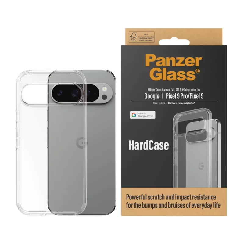 PanzerGlass HardCase 1267 puzdro pre Google Pixel 9 / 9 Pro, priehľadné