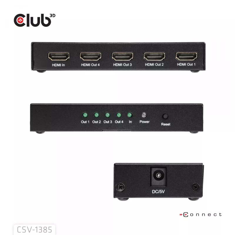 CLUB3D 1 na 4 HDMI™ rozbočovač 4K120Hz