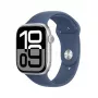 APPLE Watch Series 10 GPS + Cellular 46mm strieborné hliníkové puzdro s Denim športovým remienkom - M/L