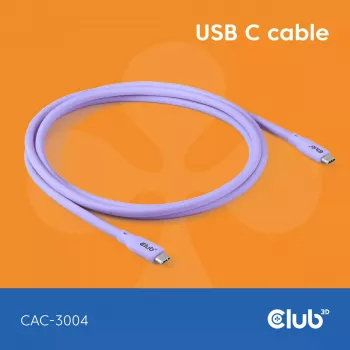 USB-C kábel CLUB3D CAC-3004 2m fialový