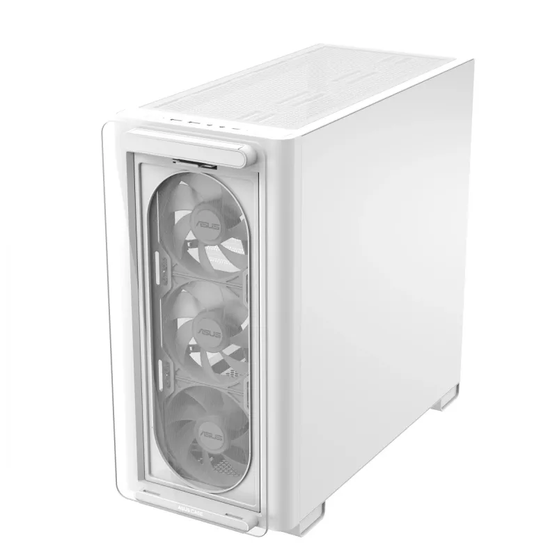 ASUS A23 PLUS TG ARGB WHITE, PC, biela, micro ATX, Mini-ITX, Multi, 16,5 cm, 38 cm