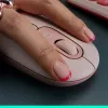 LOGITECH Pop Mouse - prispôsobiteľné emoji - bezdrôtová - ružová