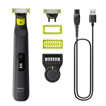 Holiaci strojček Philips OneBlade Pro 360 QP6542/15 — tvár a telo, Li-Ion, 90 min, 0,4–10 mm, 14 stupňov, mokré a suché