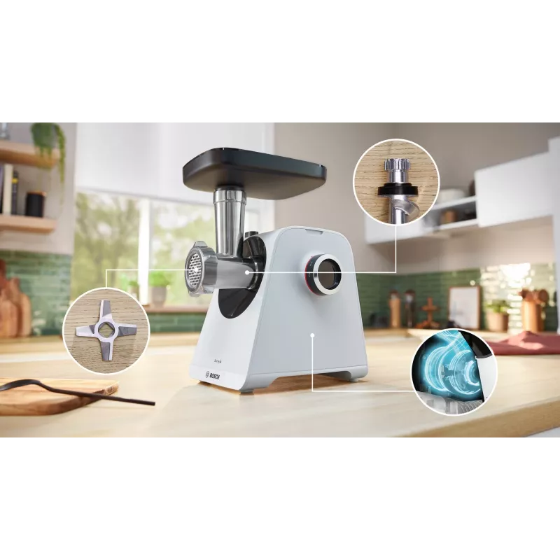 Bosch Serie 4 MultiPower MFWS420W mlynček na mäso, biely