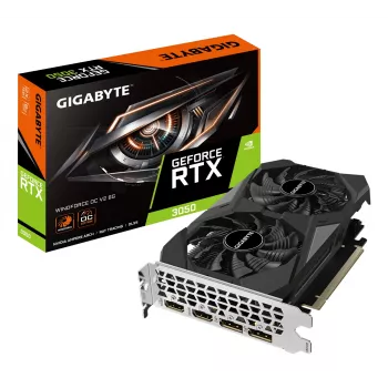 Grafická karta GIGABYTE GeForce RTX 3050 — 6 GB GDDR6, 2304 CUDA jadier, PCIe 4.0, 14000 MHz pamäť
