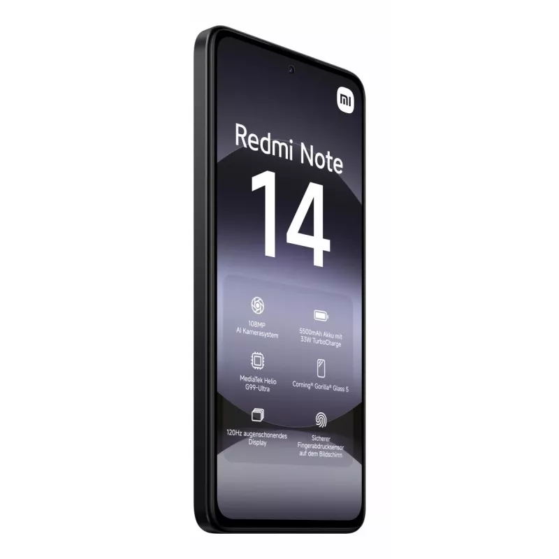 Smartphone Xiaomi Redmi Note 14 6,67 palca AMOLED 120Hz, 6 GB RAM, 128 GB, 108 MP, 5500 mAh, IP54, čierny