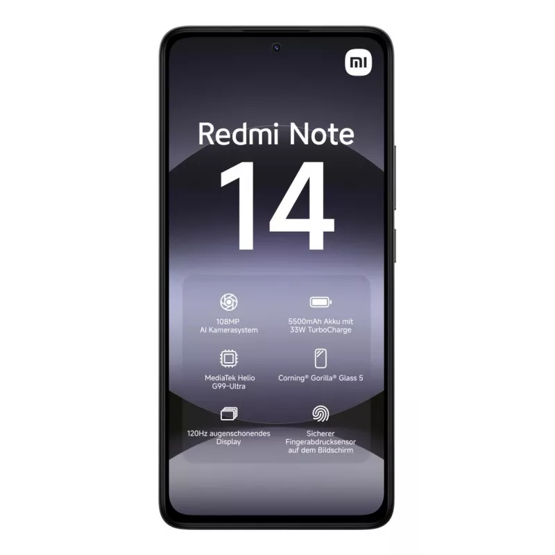 Smartphone Xiaomi Redmi Note 14 6,67 palca AMOLED 120Hz, 6 GB RAM, 128 GB, 108 MP, 5500 mAh, IP54, čierny