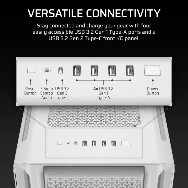 CORSAIR PC skriňa - 5000T Mid-Tower High-Performance - biela