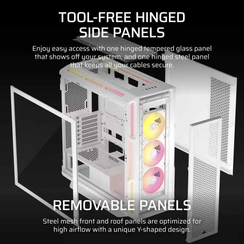CORSAIR PC skriňa - 5000T LX RGB Midi-Tower (tempered Glass) biela