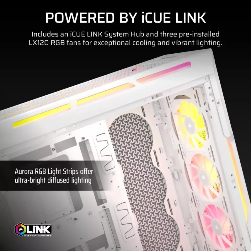 CORSAIR PC skriňa - 5000T LX RGB Midi-Tower (tempered Glass) biela