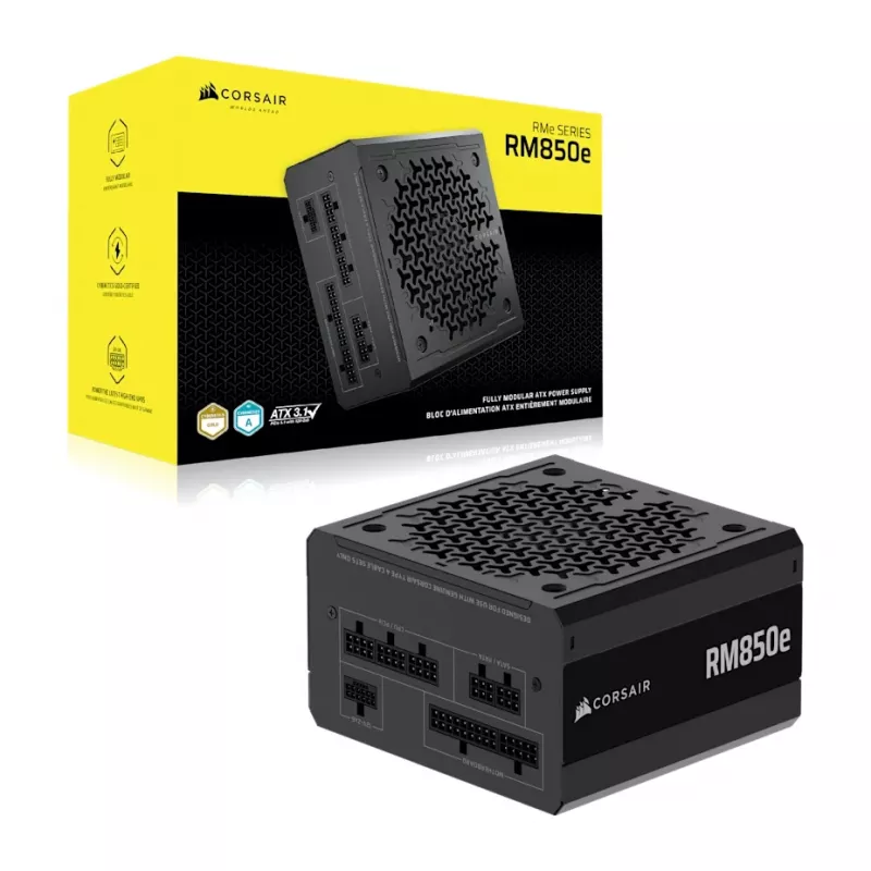 CORSAIR napájací zdroj - 850W RMe séria RM850e 24-pin ATX čierny
