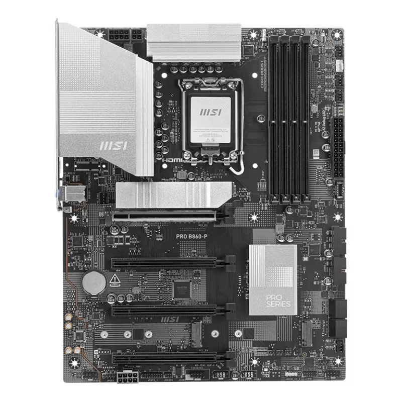 Základná doska MSI PRO B860-P — Intel B860, LGA 1851, ATX, DDR5, 4 DIMM, 3×M.2, 5Gb LAN, HDMI 2.1