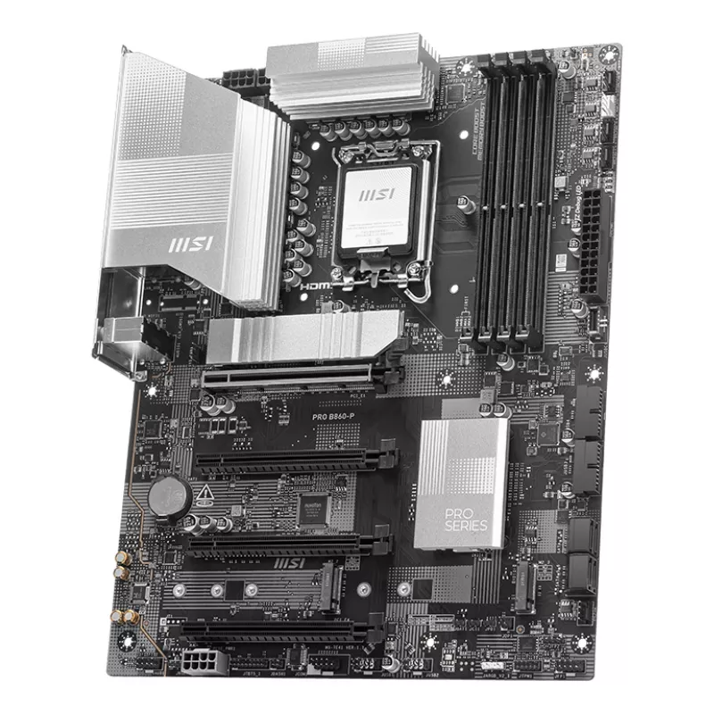 Základná doska MSI PRO B860-P — Intel B860, LGA 1851, ATX, DDR5, 4 DIMM, 3×M.2, 5Gb LAN, HDMI 2.1