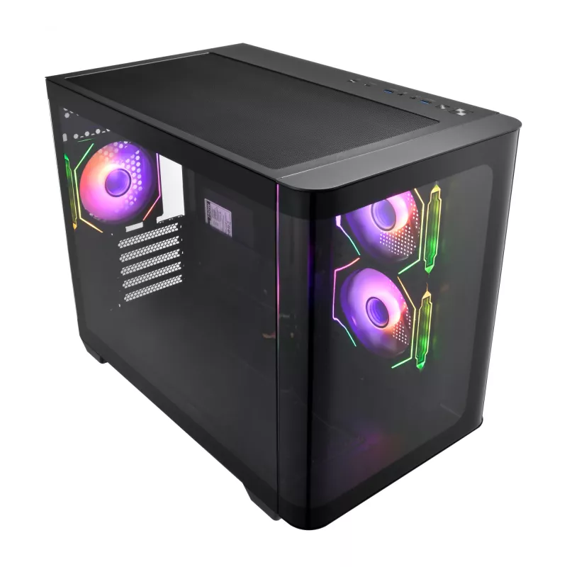 FSP S380-BA skriňa Mini Tower mITX, mATX čierna ARGB