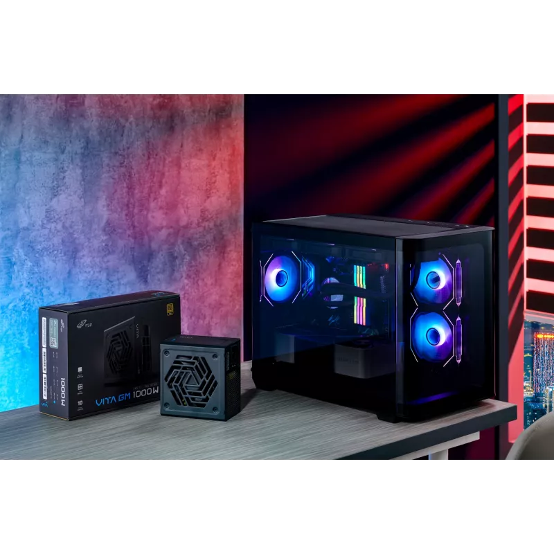 FSP S380-BA skriňa Mini Tower mITX, mATX čierna ARGB