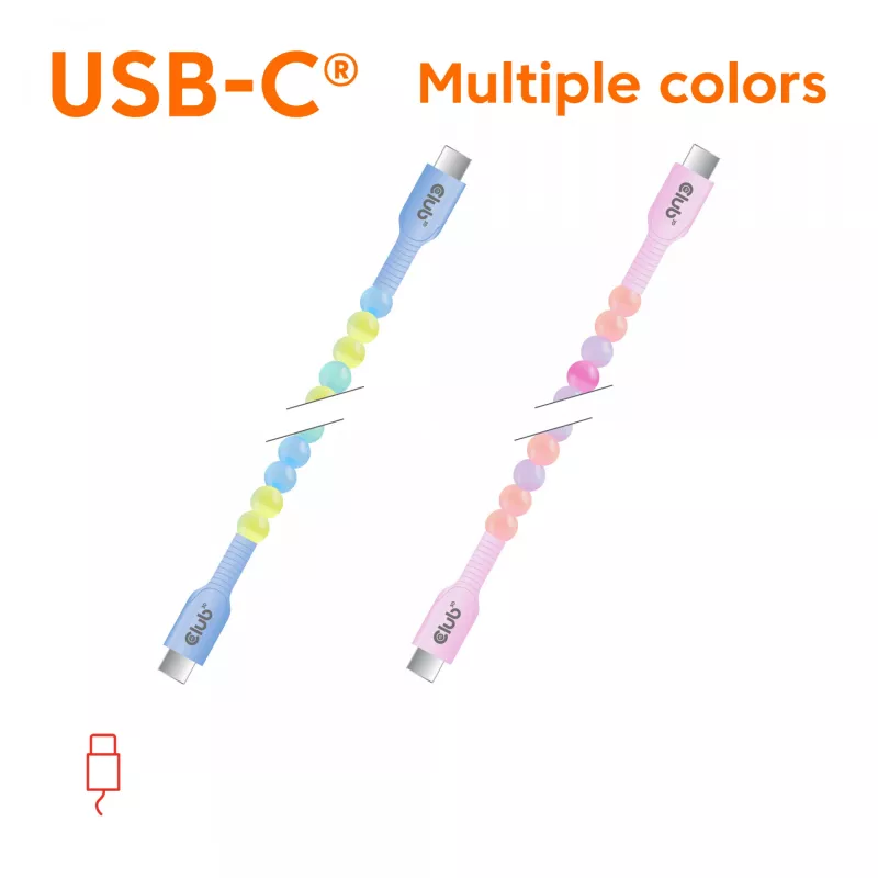CLUB3D CAC-3011 USB kábel 2 m USB C modrý, zelený